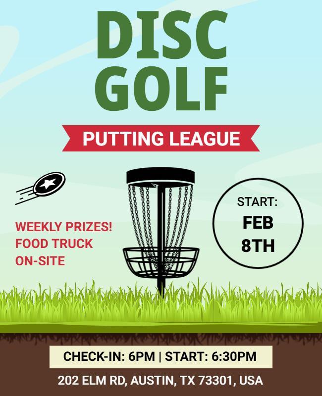 Disc Golf Putting League Event Flyer Template