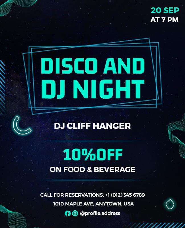 Disco and Dj Night Event Flyer Template