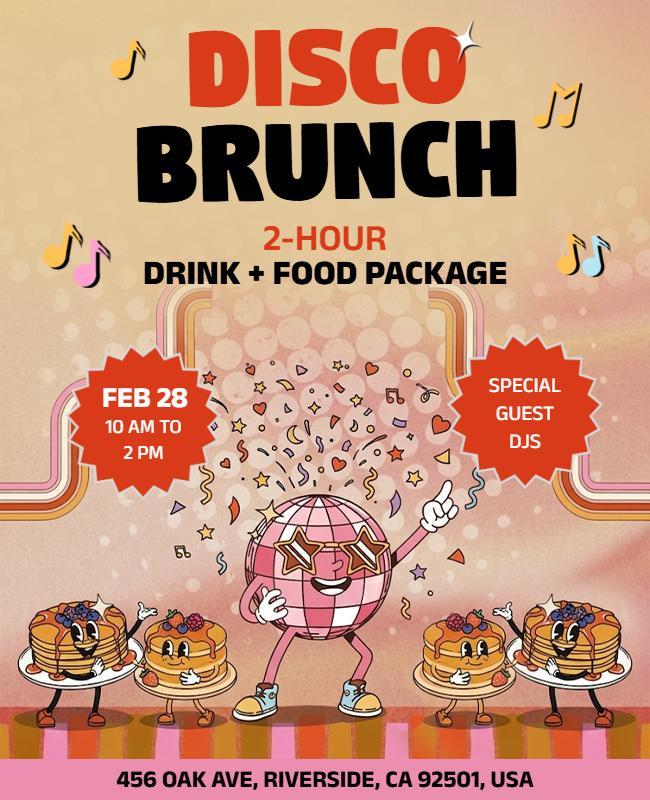 Disco Brunch Event Flyer Template