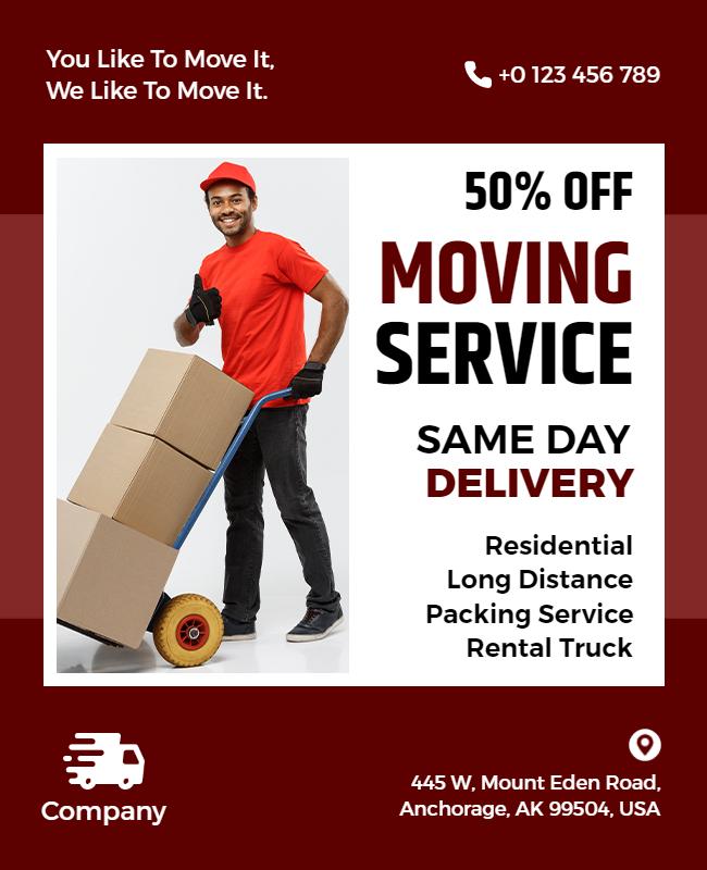 Discount Residential Moving Service Flyer Template