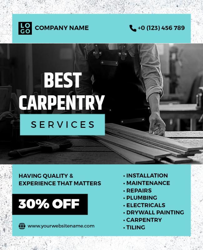 Discounted Carpentry Services with Installation Flyer Template