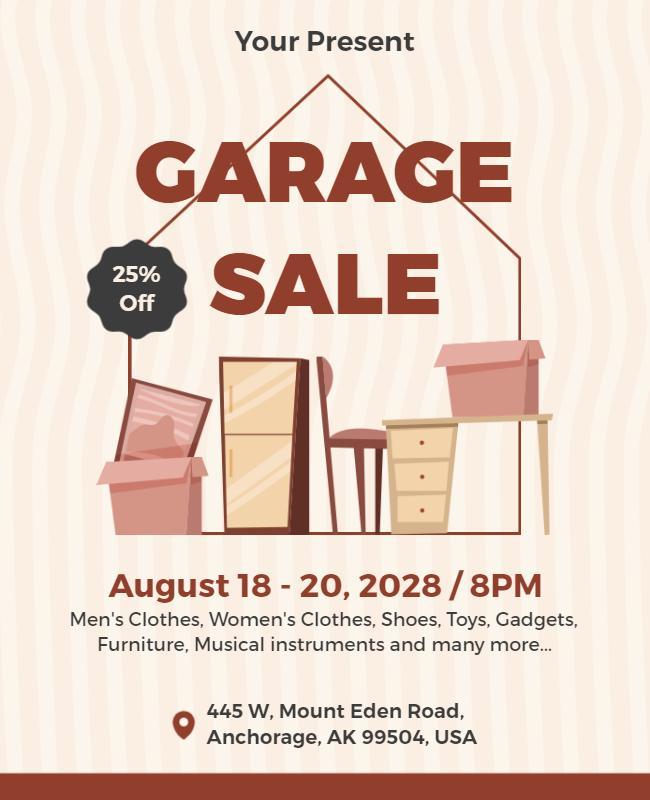 Discounted Garage Sale Event Flyer Template