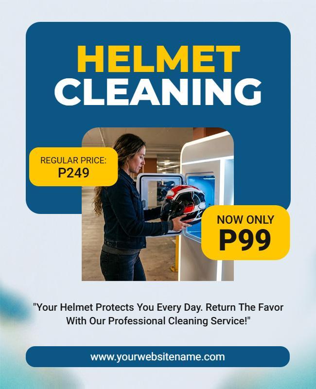 Discounted Helmet Cleaning Offer Flyer Template