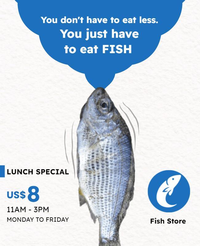 Discounted Lunch Special Fish Store Flyer Template