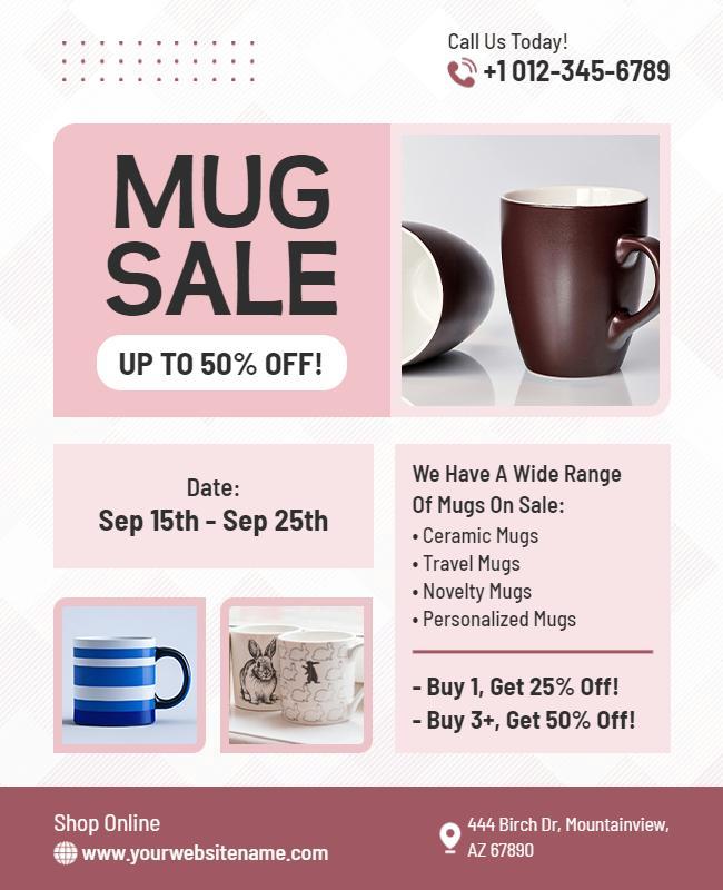 Discounted Mug Sale Promotional Flyer Template