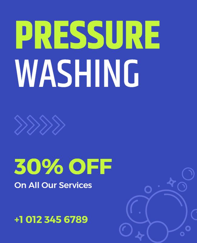 Discounted Pressure Washing Services Flyer Template