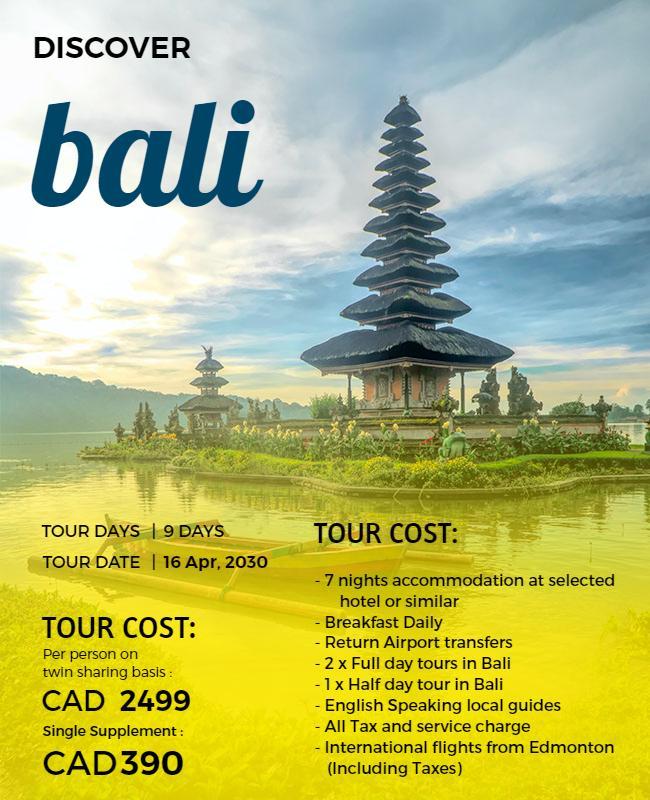 Discover Bali Travel Package Flyer Template