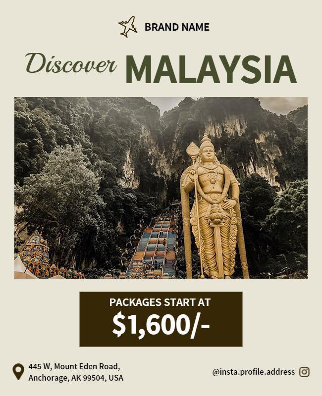 Discover Malaysia Travel Promotion Flyer Template