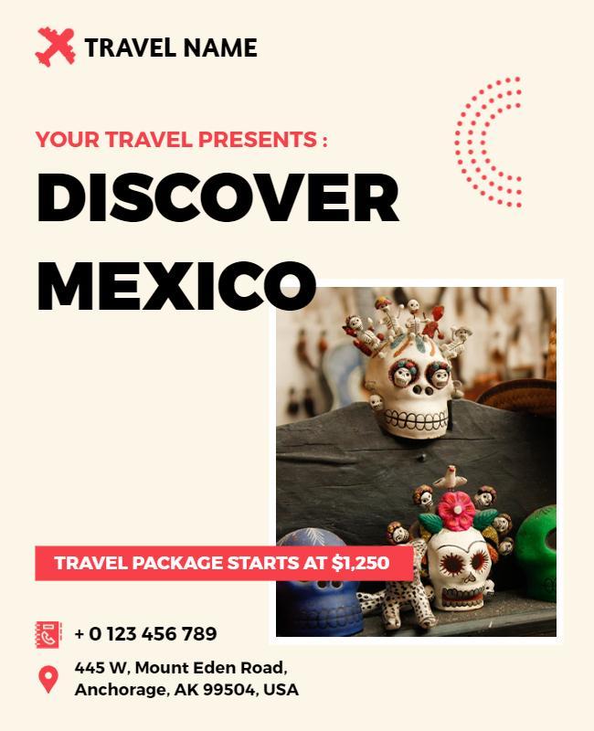 Discover Mexico Travel Package Flyer Template