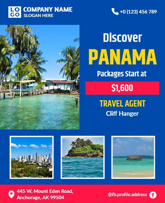 Discover Panama Travel Package Flyer Template