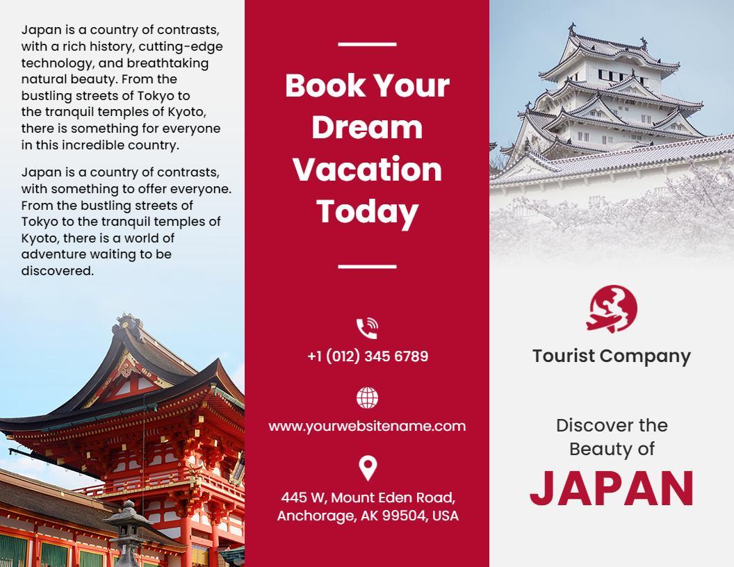Discover the Beauty of Japan Scenic Tourist Brochure Template