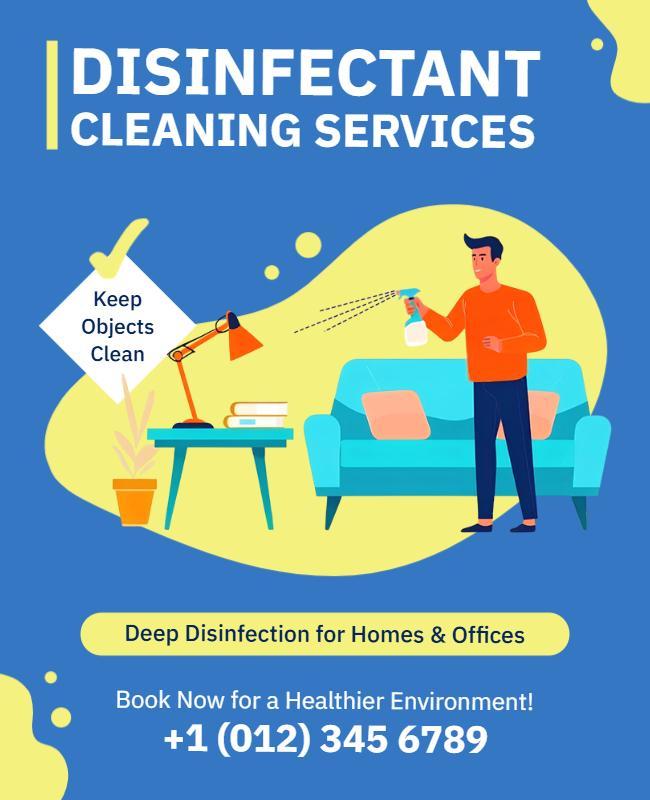 Disinfectant Cleaning Services Promotion Flyer Template