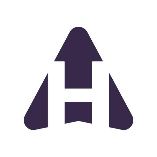 Distinctive Purple Arrow Design Representing Alphabet H Logo Template