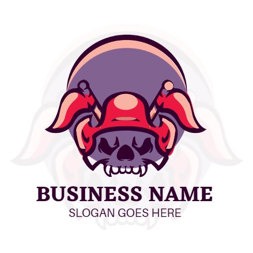 Skull Mascot with Jester Hat Logo Template