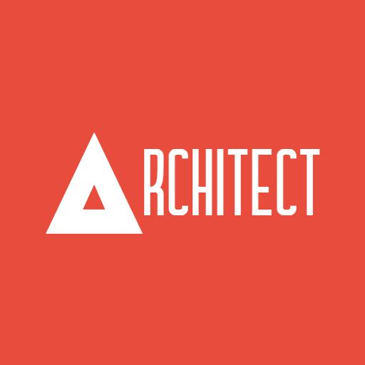 Distinctive White Triangle Emphasizing Architect Wordmark Logo Template