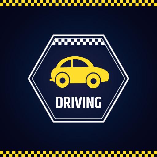 Distinctive Yellow Car Design Representing Driving Safety Logo Template