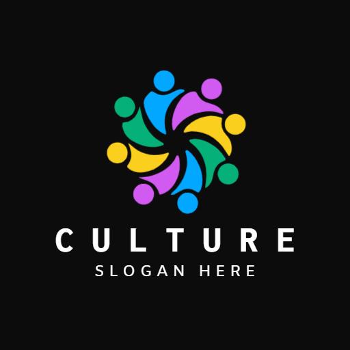 Diverse Colorful Patterns Representing Global Culture Logo Template