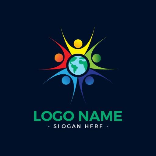 Diverse Colorful Unity Design Supporting NGO Services Logo Template