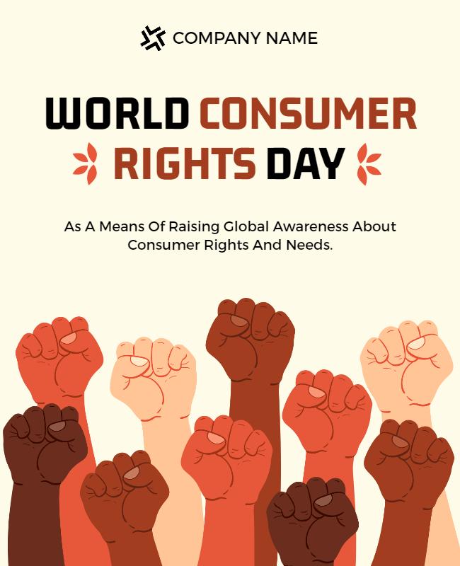 Diverse Fists Unity for World Consumer Rights Day Poster Template