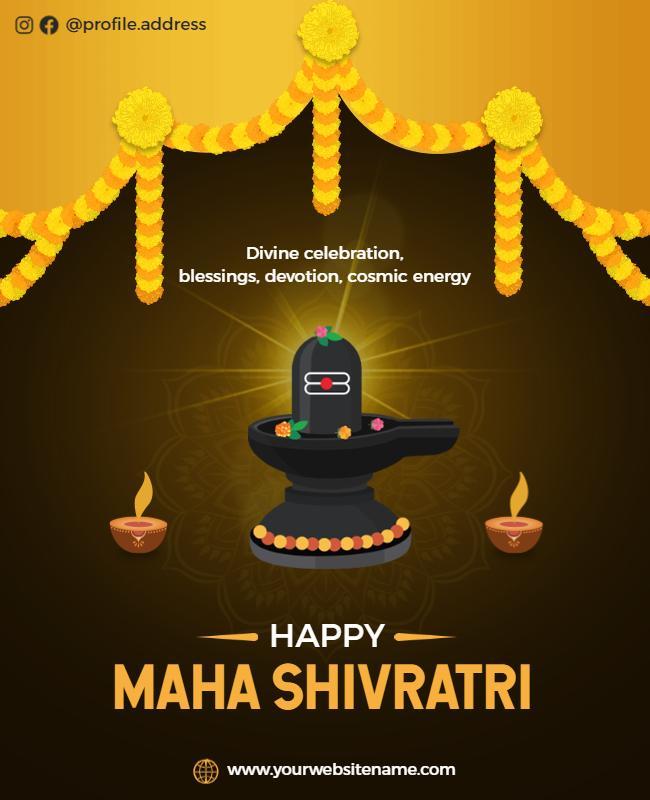 Divine Golden Maha Shivratri Celebration Poster Template