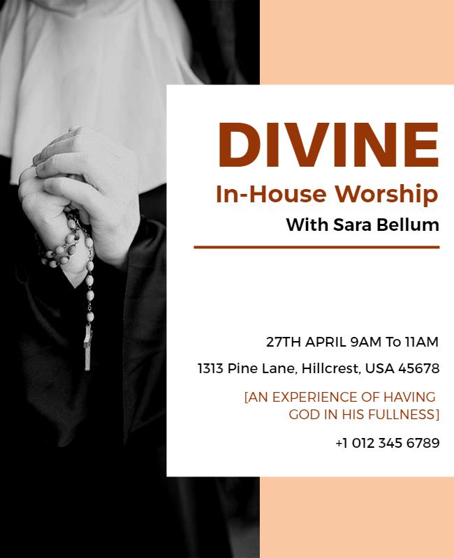 Divine in House Worship Event Flyer Template