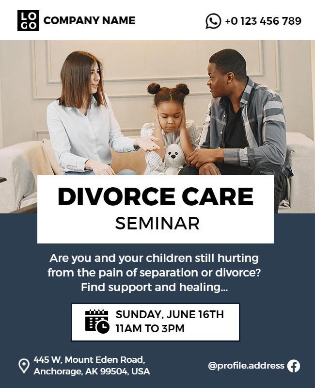 Divorce Care Support Seminar Flyer Template