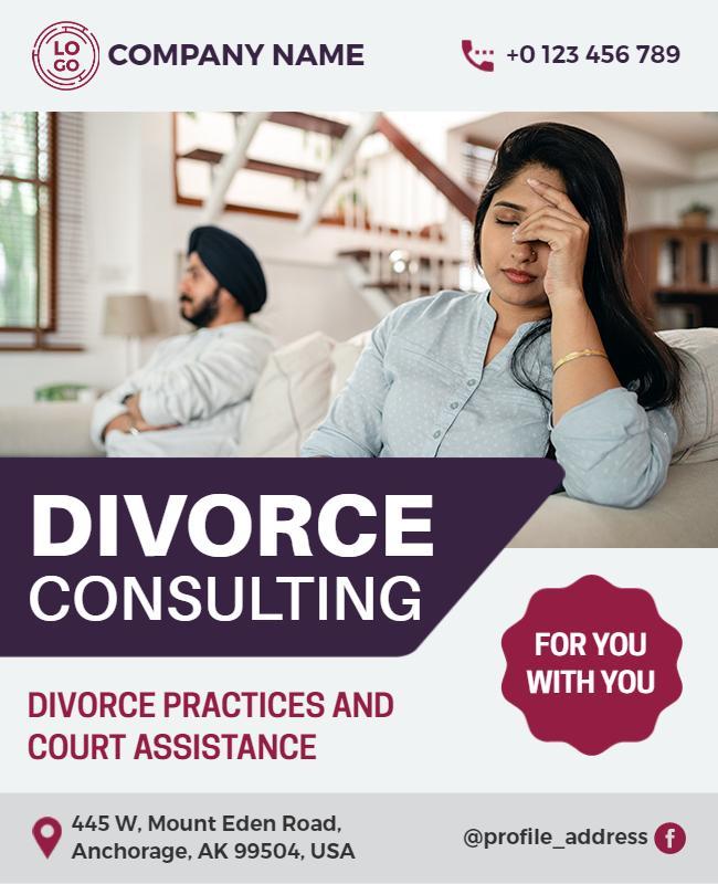 Divorce Consulting and Court Assistance Flyer Template