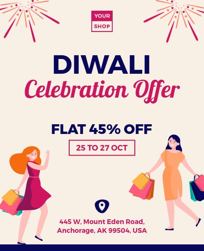 Diwali Celebration Discount Offer Flyer Template