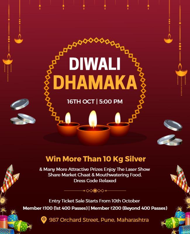 Vibrant Colorful Diwali Celebration Festival Flyer Template