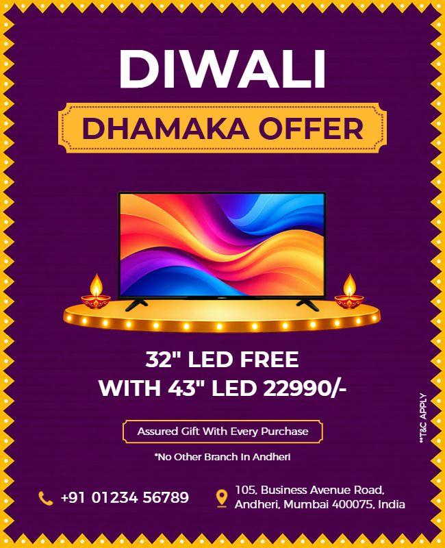 Diwali Electronics Sale Promotion Flyer Template