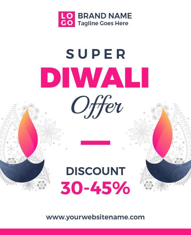 Diwali Festival Discount Offer Flyer Template