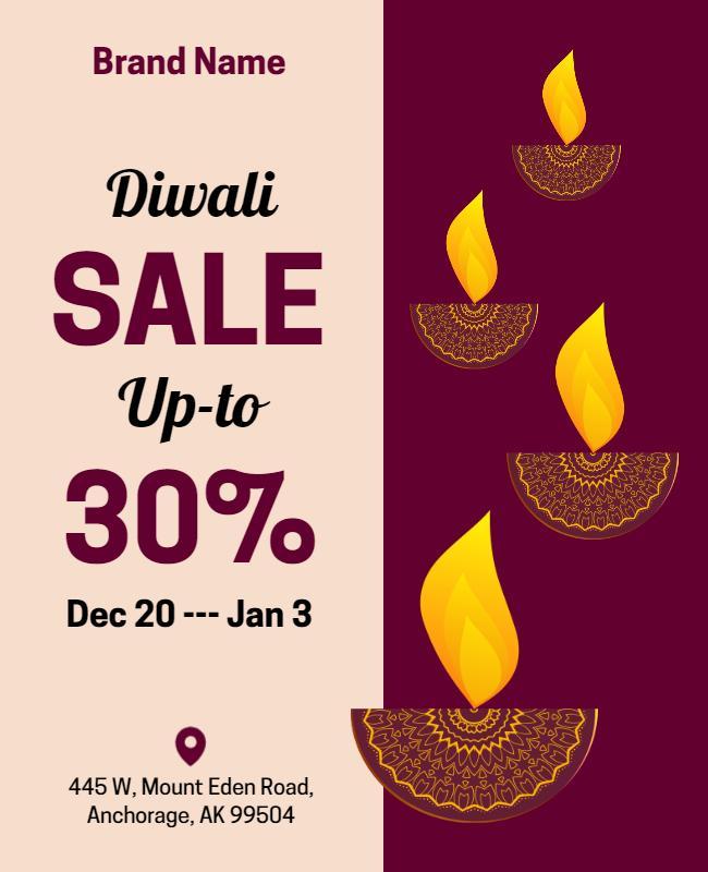 Diwali Festival Discount Sale Flyer Template