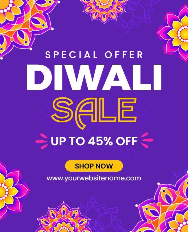 Diwali Festival Sale Announcement Poster Template