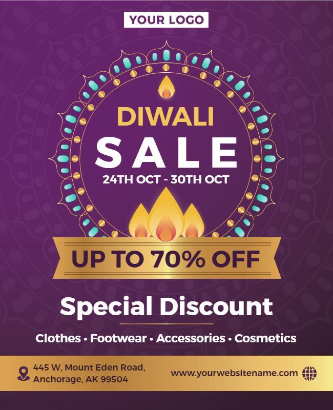 Diwali Festival Sale Discount Flyer Template