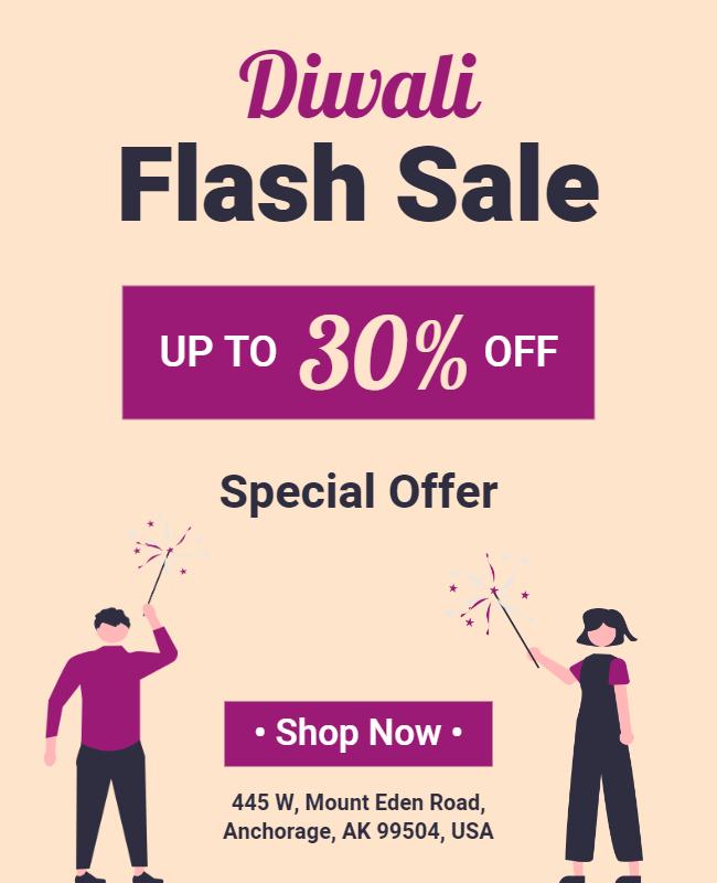 Diwali Flash Sale Discount Flyer Template