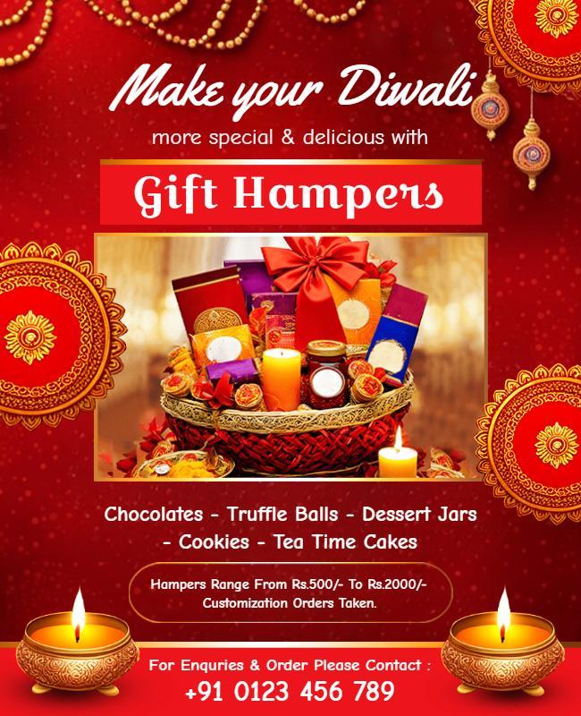 Diwali Gift Hampers Promotion Flyer Template