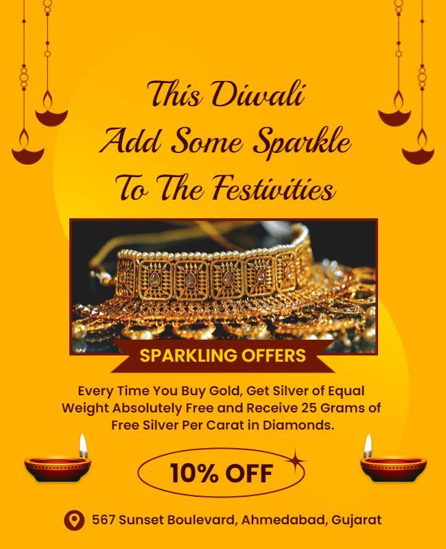 Diwali Jewelry Sale Discount Flyer Template