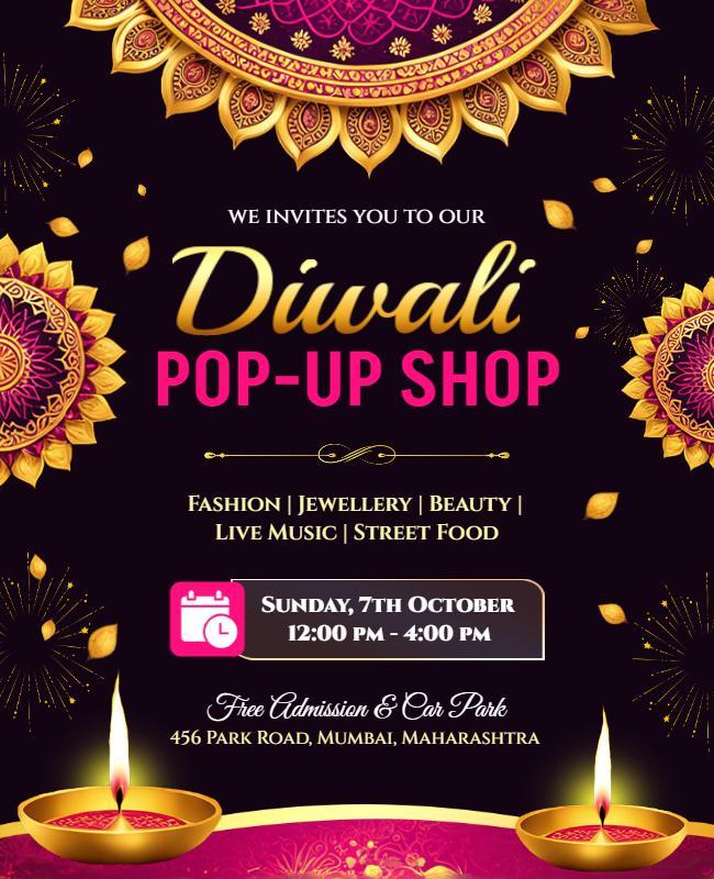 Diwali Pop Up Shop Event Flyer Template