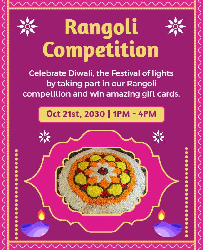 Diwali Rangoli Competition Event Flyer Template