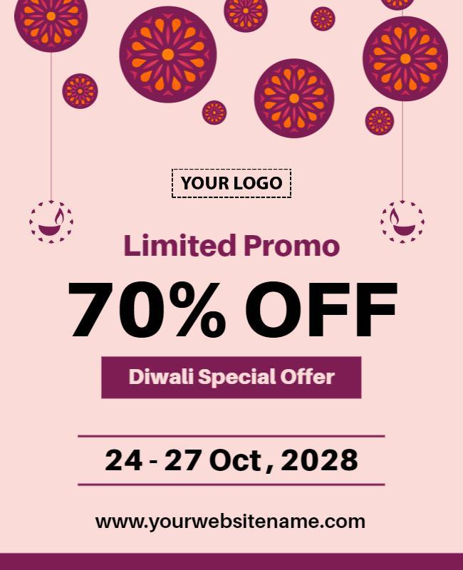 Diwali Special Discount Promotion Flyer Template