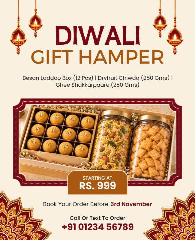 Diwali Sweets Gift Hamper Promotion Flyer Template