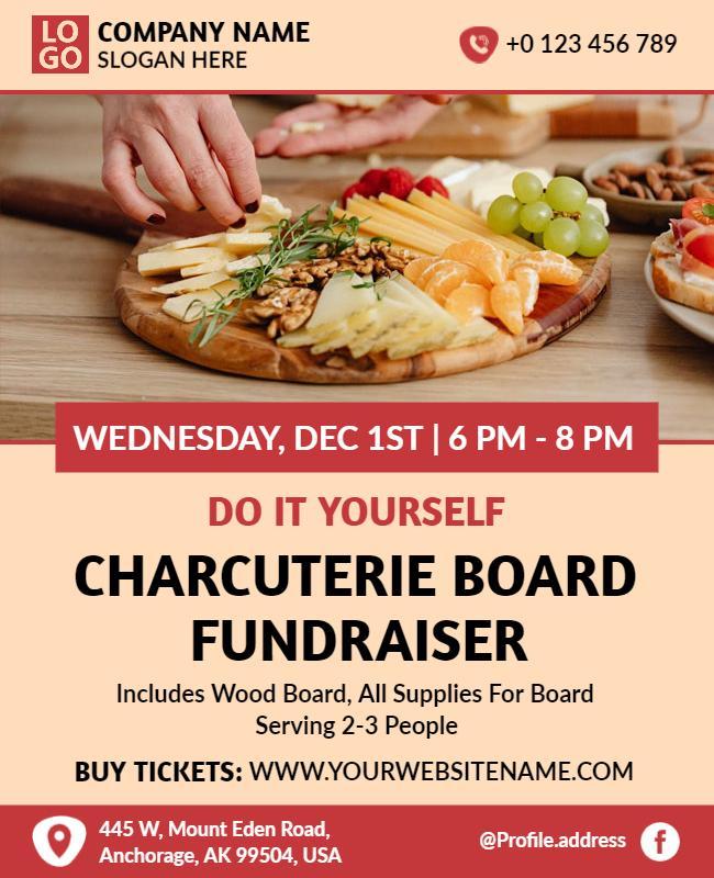 Diy Charcuterie Board Fundraiser Event Flyer Template