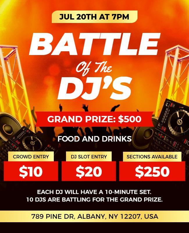 DJ Battle Competition Event Flyer Template