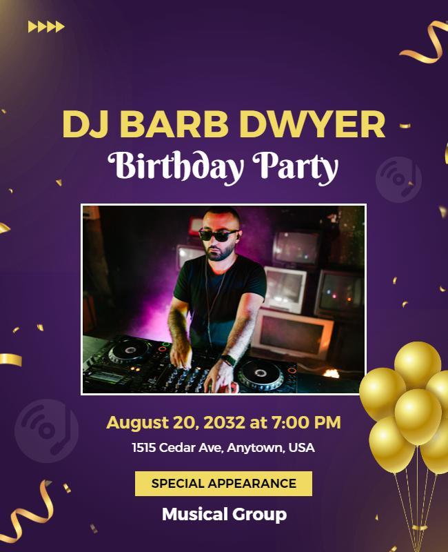 Dj Birthday Party Event Flyer Template