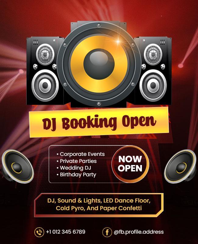 Dj Booking and Party Events Flyer Template