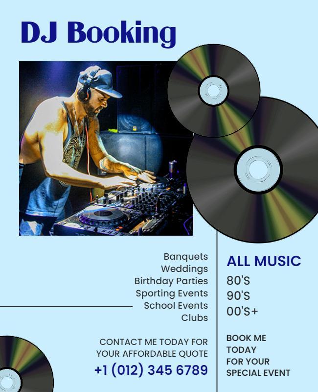 Dj Booking for Events and Parties Flyer Template