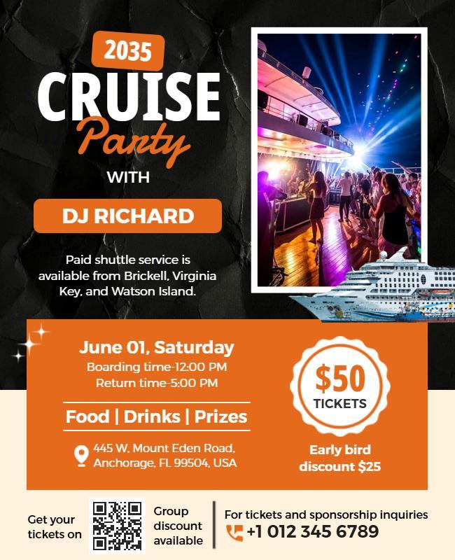 DJ Cruise Party Event Flyer Template