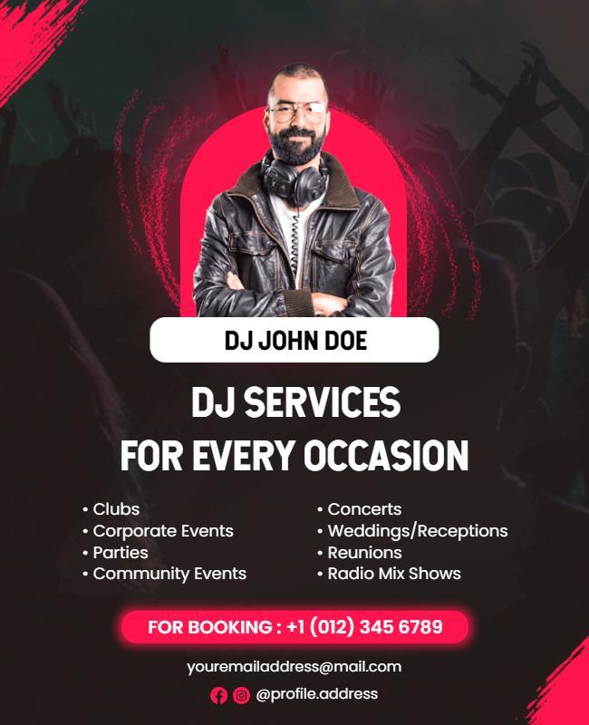 Dj Entertainment Services Event Flyer Template