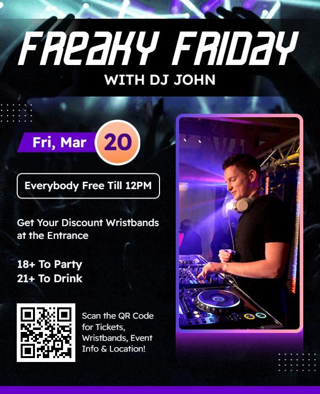 DJ Freaky Friday Party Promotion Flyer Template