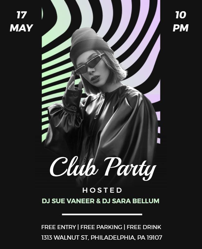 Dj Hosted Club Party Event Flyer Template